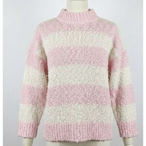 Retro 90s Margules Textured‎ Striped Sweater L Cottagecore Soft Girl Coquette
